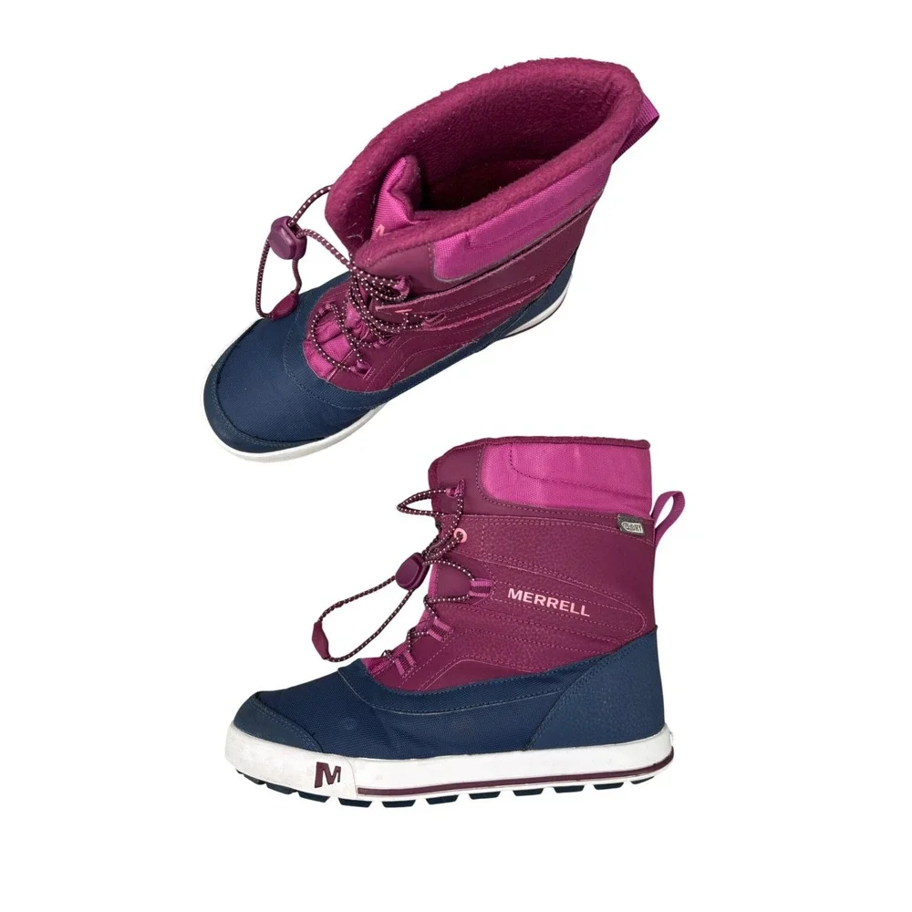 Merrell Snow Bank 2.0 Boots Waterproof Winter Boots Dark Berry Navy Big Kids 5